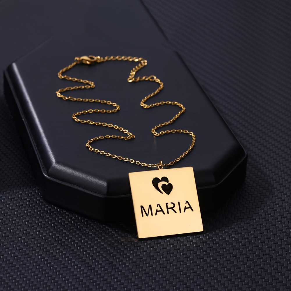 Women's Custom Hollow Heart Name Necklace — Personalized Gift